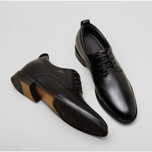 CHAMARIPA Height Increasing Shoes - Black Calfskin Leather Men's Dress Shoes X02